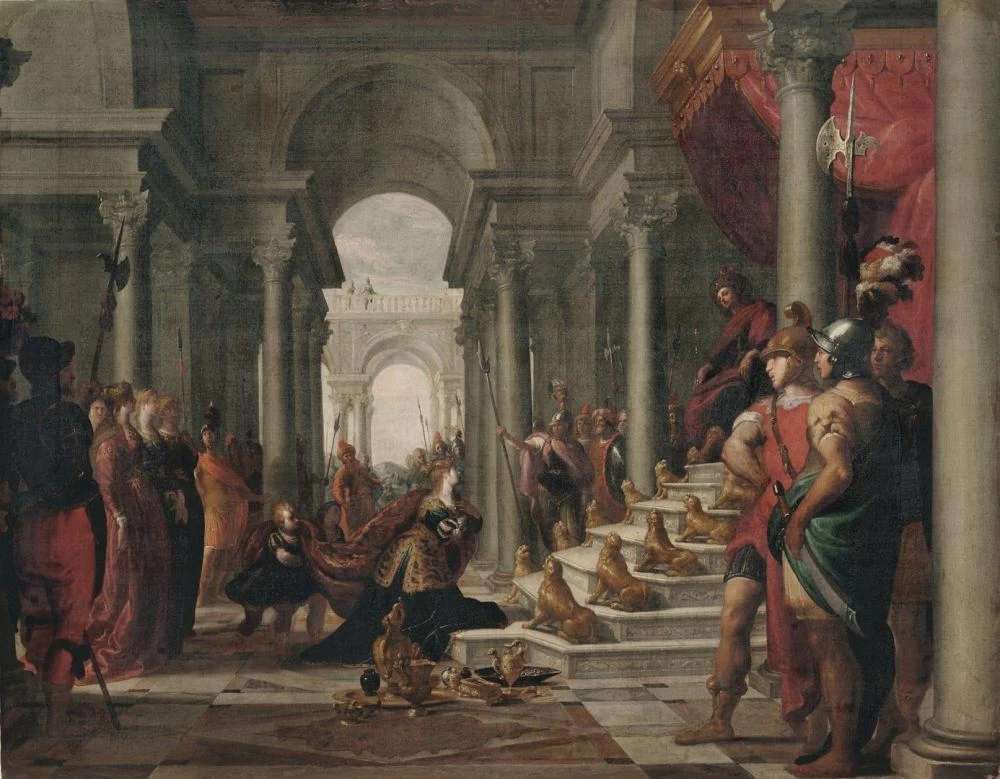 La regina di Saba offre doni al re Salomone